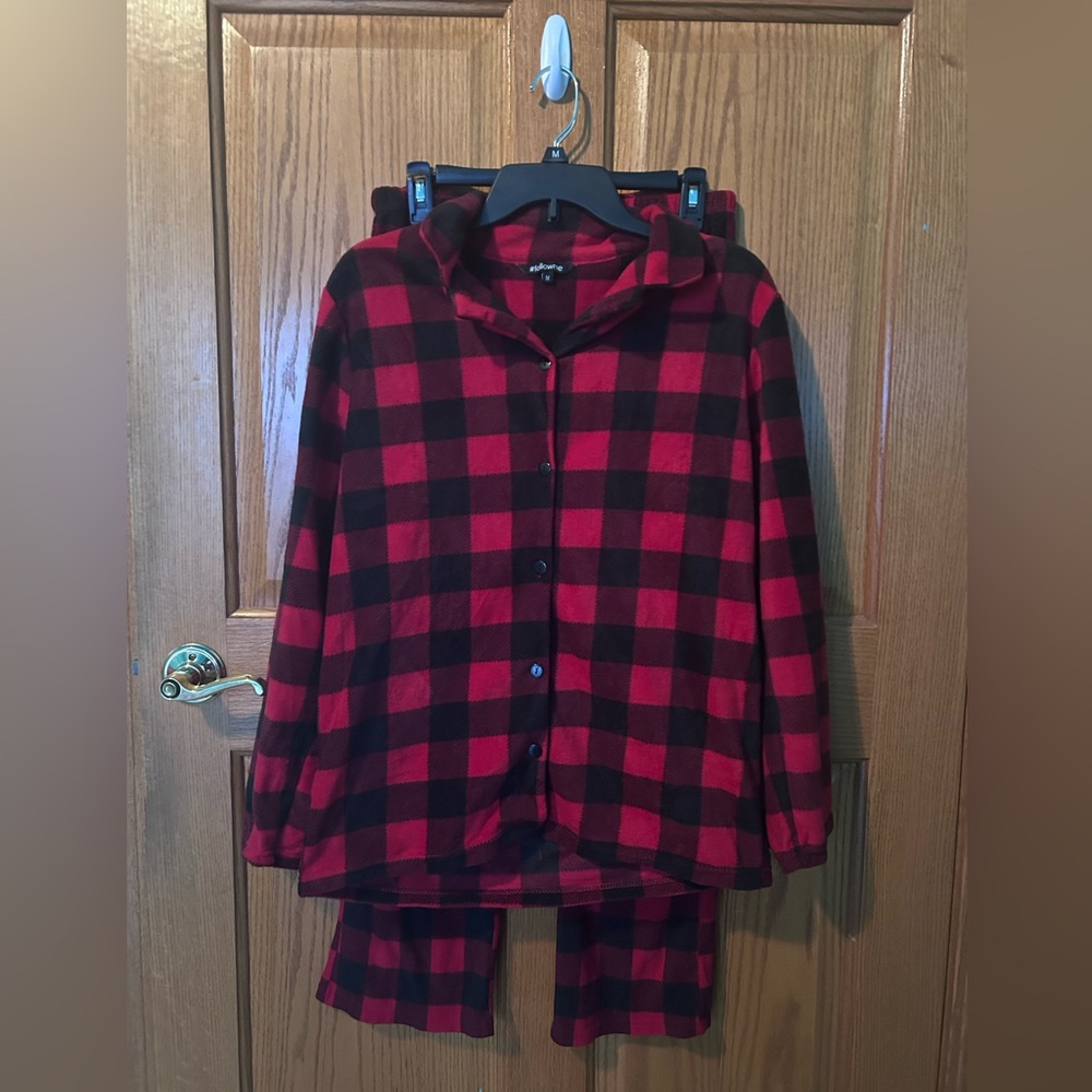 Cozy Red and Black Plaid Kids Pajamas
